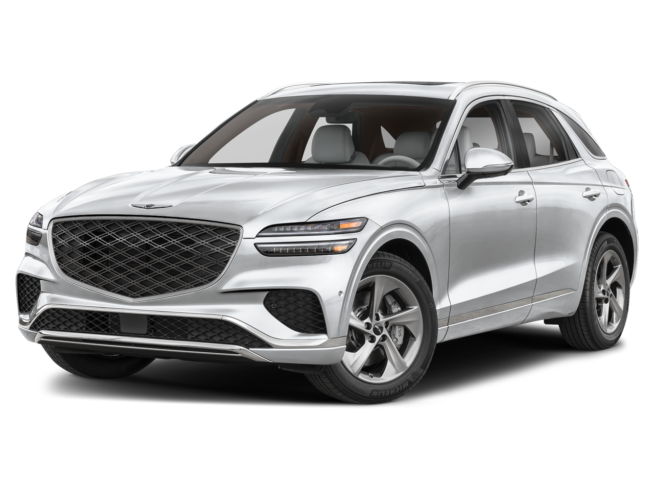 2026 Genesis GV70 2.5T in Alta White — front three-quarter view
