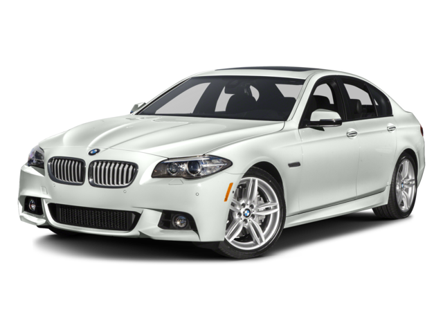 2016 BMW 5 Series 550i in Alpine White — front three-quarter view