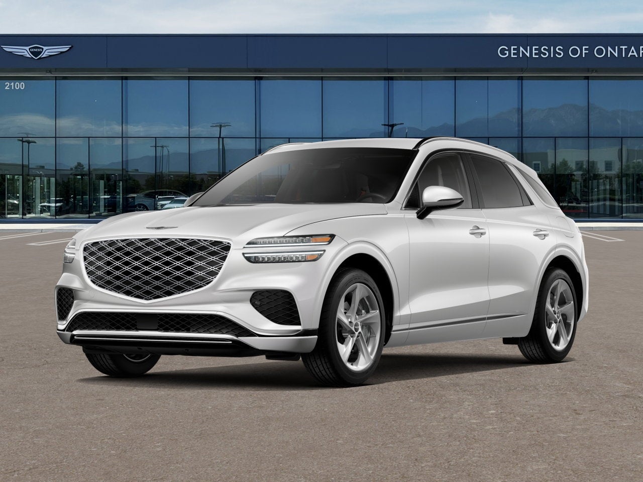 2026 Genesis GV70 2.5T in Uyuni White — front three-quarter view