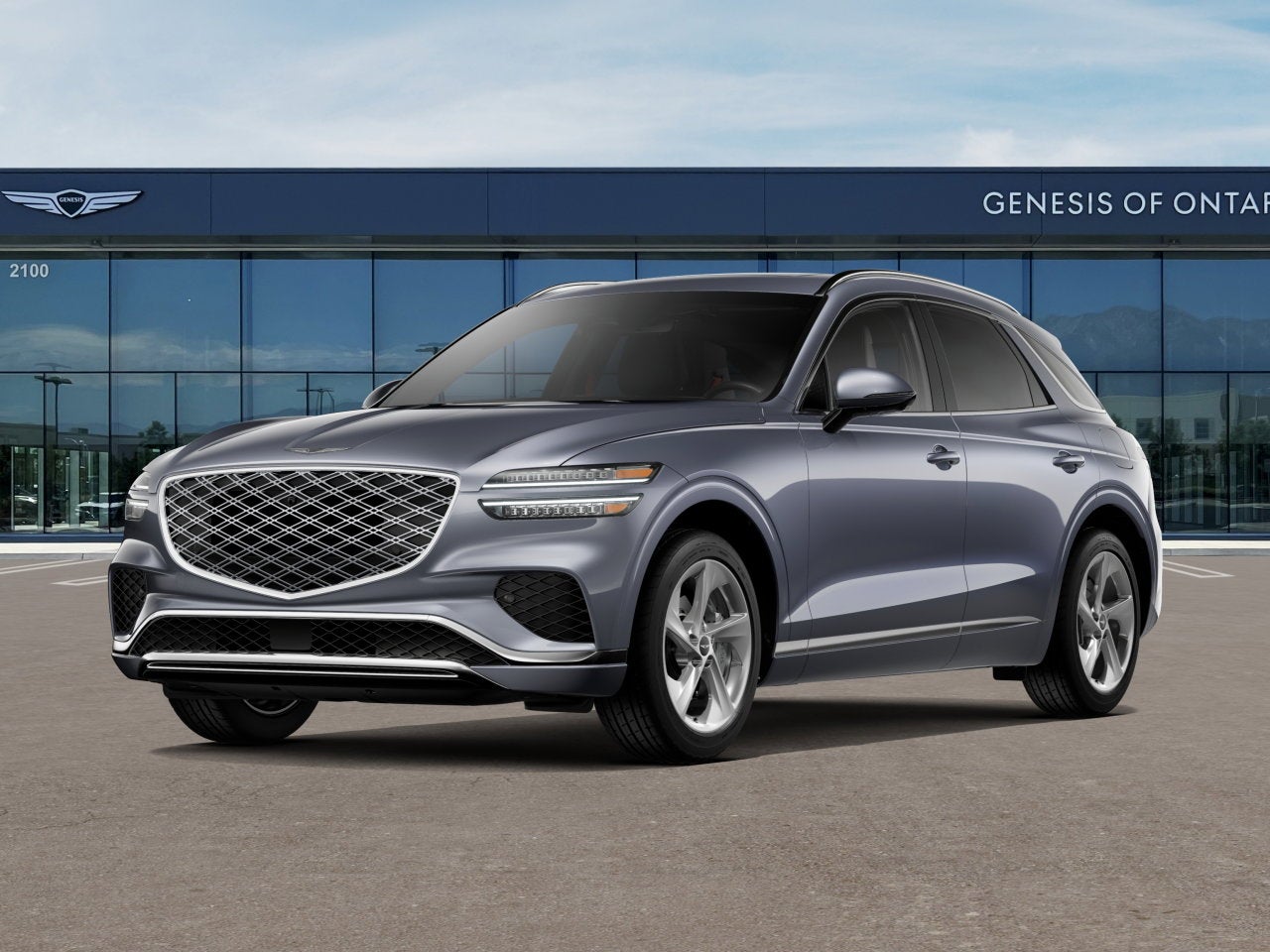 2026 Genesis GV70 2.5T ADVANCED in Ceres Blue — front three-quarter view