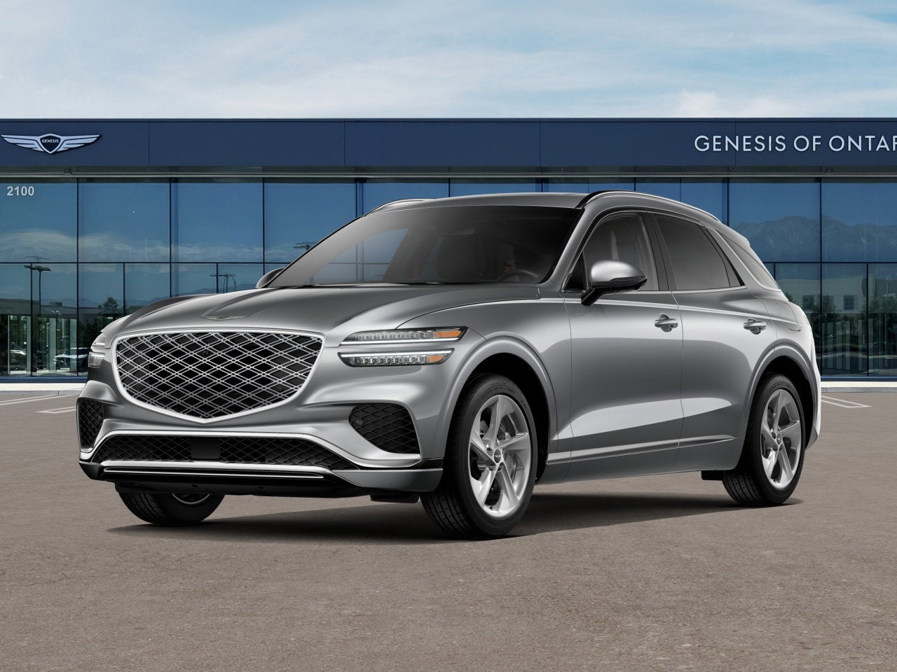 2026 Genesis GV70 2.5T ADVANCED in Savile Silver — front three-quarter view