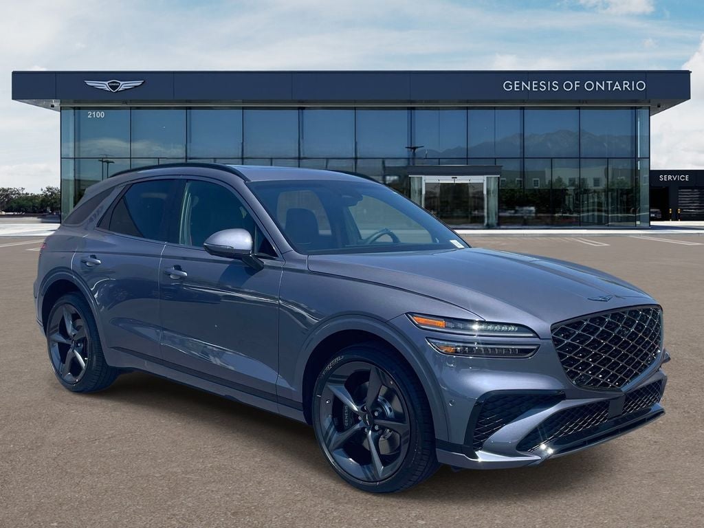 2026 Genesis GV70 2.5T SPORT PRESTIGE in Ceres Blue — front three-quarter view
