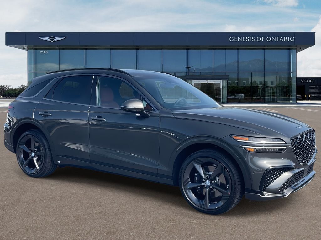 2026 Genesis GV70 2.5T SPORT PRESTIGE in Ceres Blue — front three-quarter view