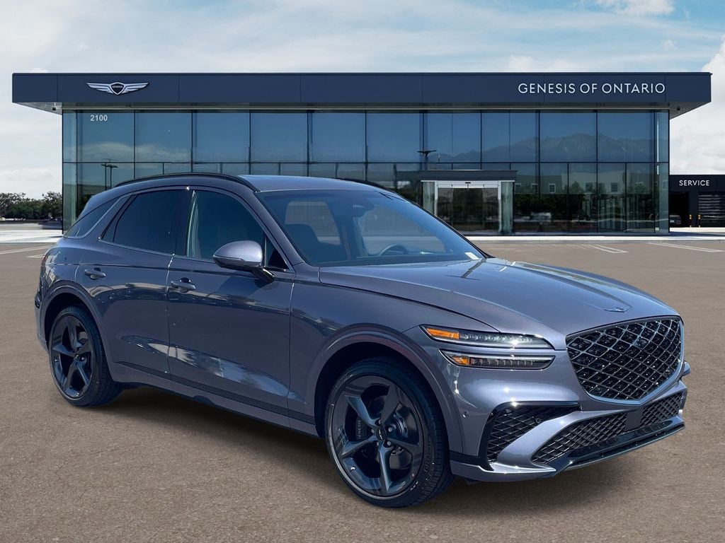 2026 Genesis GV70 2.5T SPORT PRESTIGE in Ceres Blue — front three-quarter view