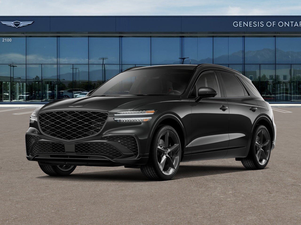 2026 Genesis GV70 2.5T SPORT PRESTIGE in Vik Black — front three-quarter view