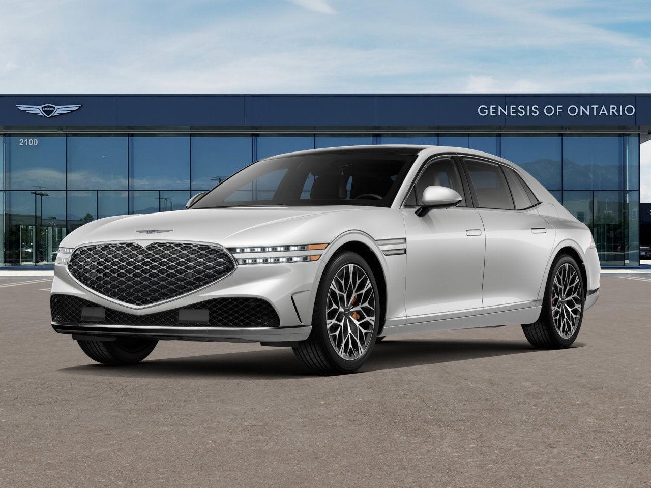 2026 Genesis G90 3.5T E-SC MHEV in Uyuni White — front three-quarter view