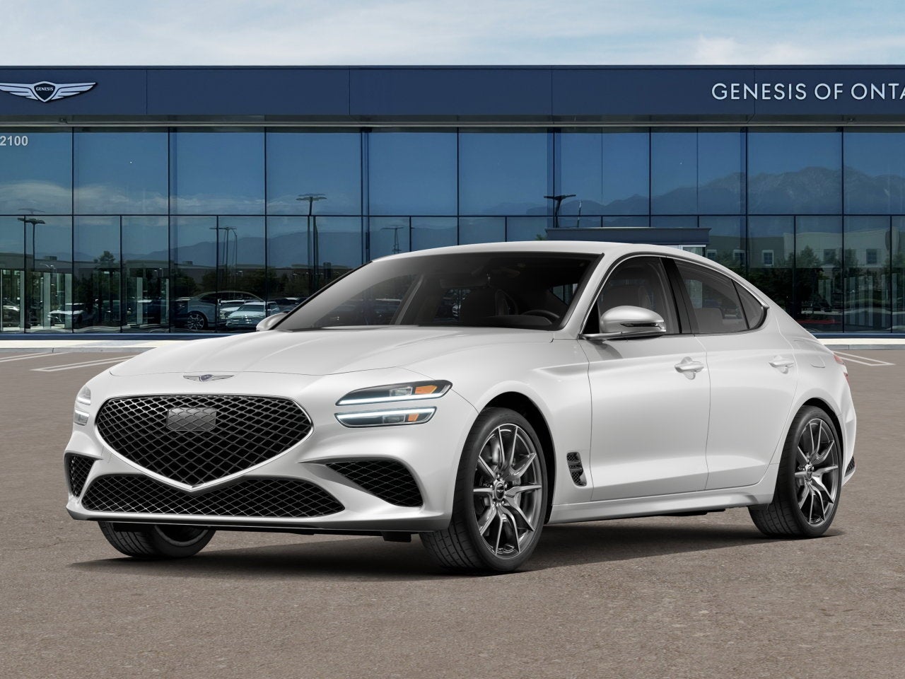 2026 Genesis G70 2.5T in Uyuni White — front three-quarter view