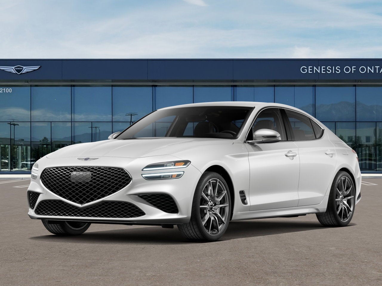 2026 Genesis G70 2.5T in Uyuni White — front three-quarter view