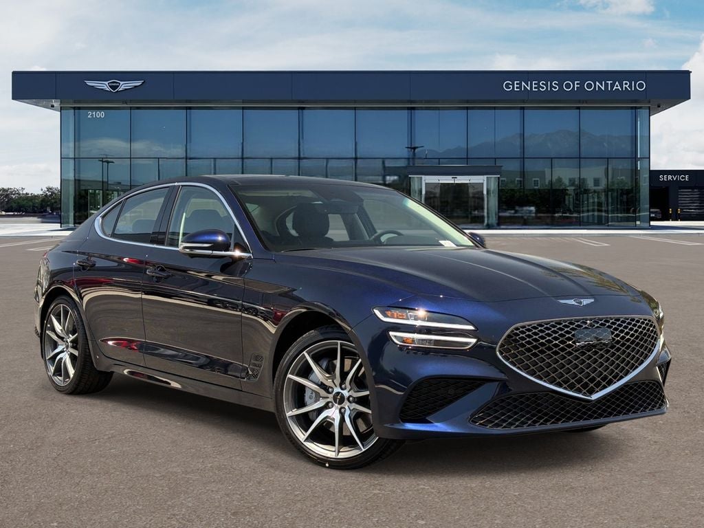 2026 Genesis G70 2.5T PRESTIGE in Capri Blue — front three-quarter view
