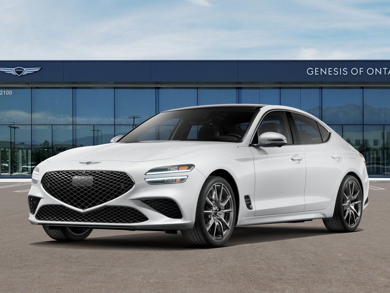 2026 Genesis G70 2.5T PRESTIGE in Alta White — front three-quarter view