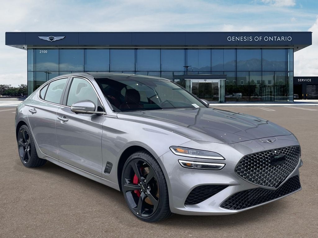 2026 Genesis G70 3.3T SPORT PRESTIGE in Savile Silver — front three-quarter view