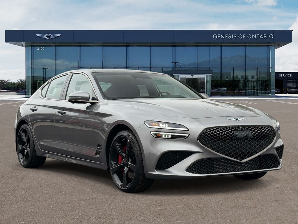 2026 Genesis G70 3.3T SPORT PRESTIGE in Savile Silver — front three-quarter view