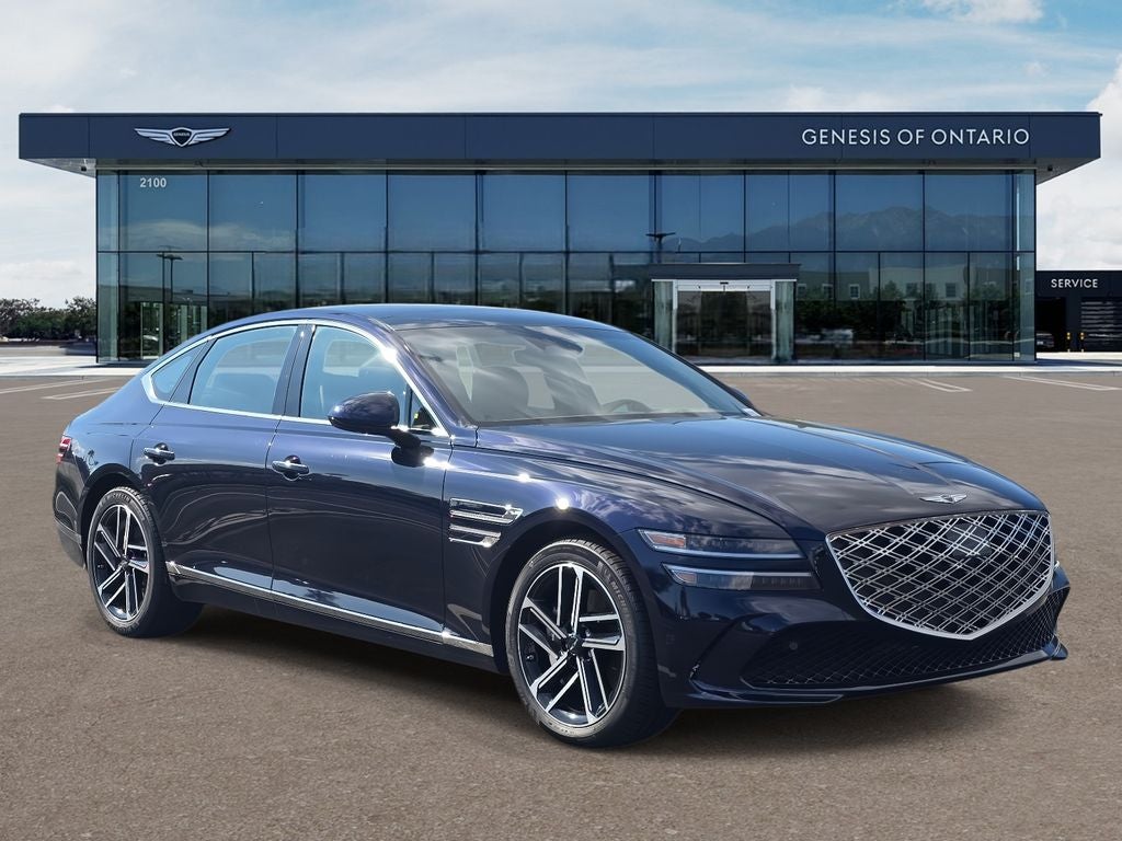 2026 Genesis G80 2.5T ADVANCED in Capri Blue — front three-quarter view