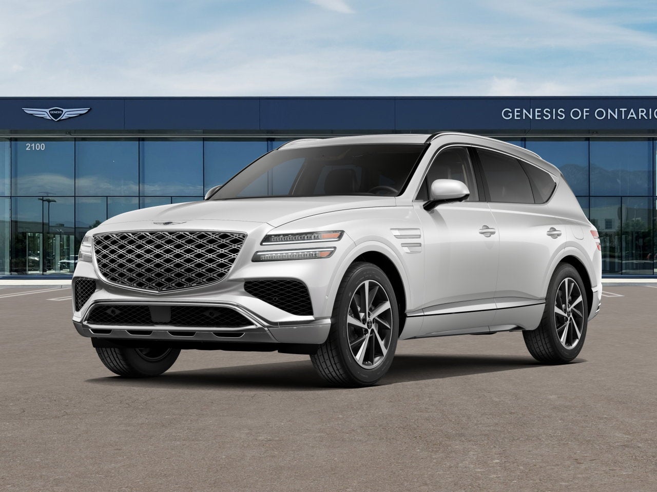 2026 Genesis GV80 2.5T ADVANCED in Uyuni White — front three-quarter view