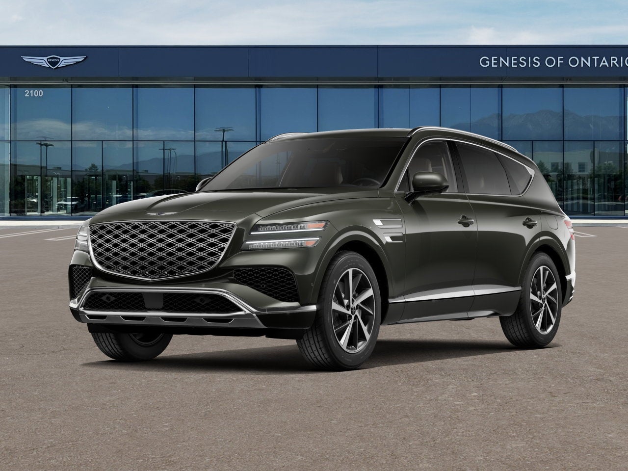 2026 Genesis GV80 2.5T Advanced in Storr Green — front three-quarter view