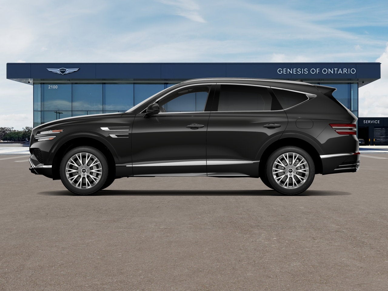 2026 Genesis GV80 — rear three-quarter view