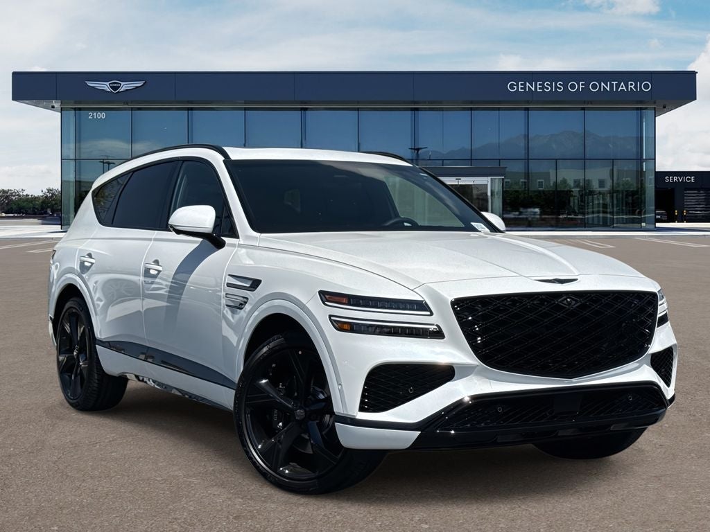 2026 Genesis GV80 2.5T PRESTIGE BLACK in Uyuni White — front three-quarter view