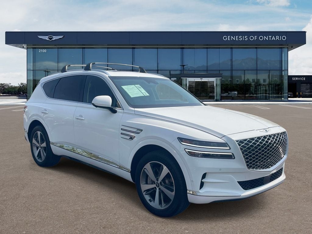 2024 Genesis GV80 3.5T Advanced in Alta White — front three-quarter view