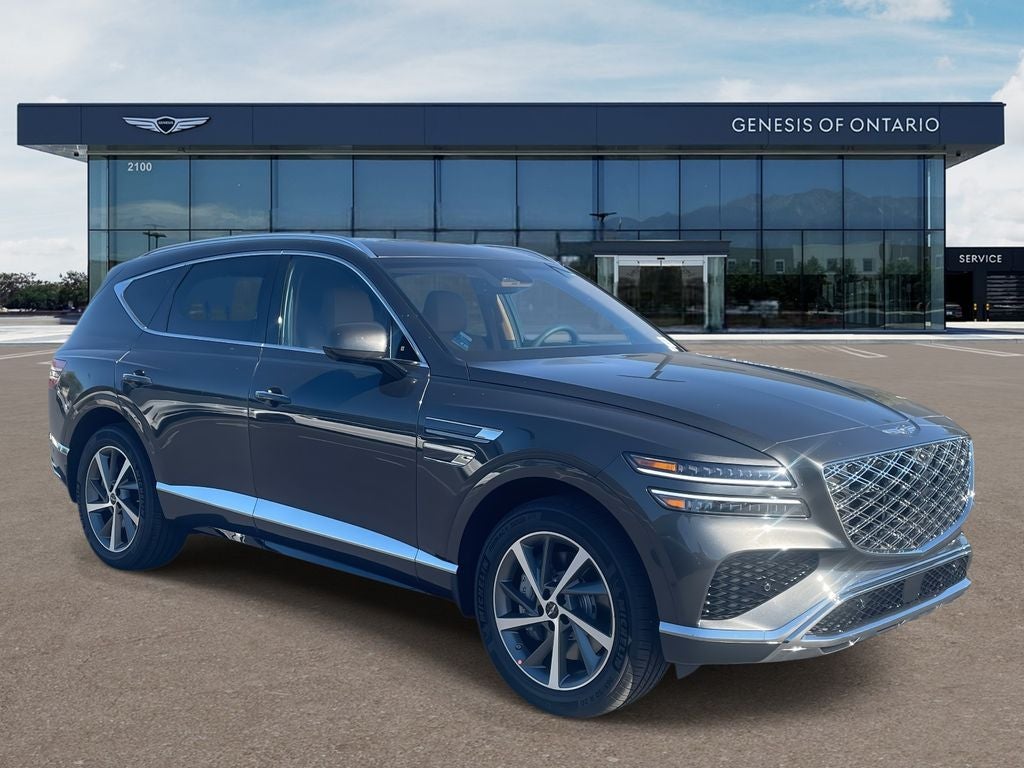 2026 Genesis GV80 3.5T ADVANCED in Makalu Gray — front three-quarter view