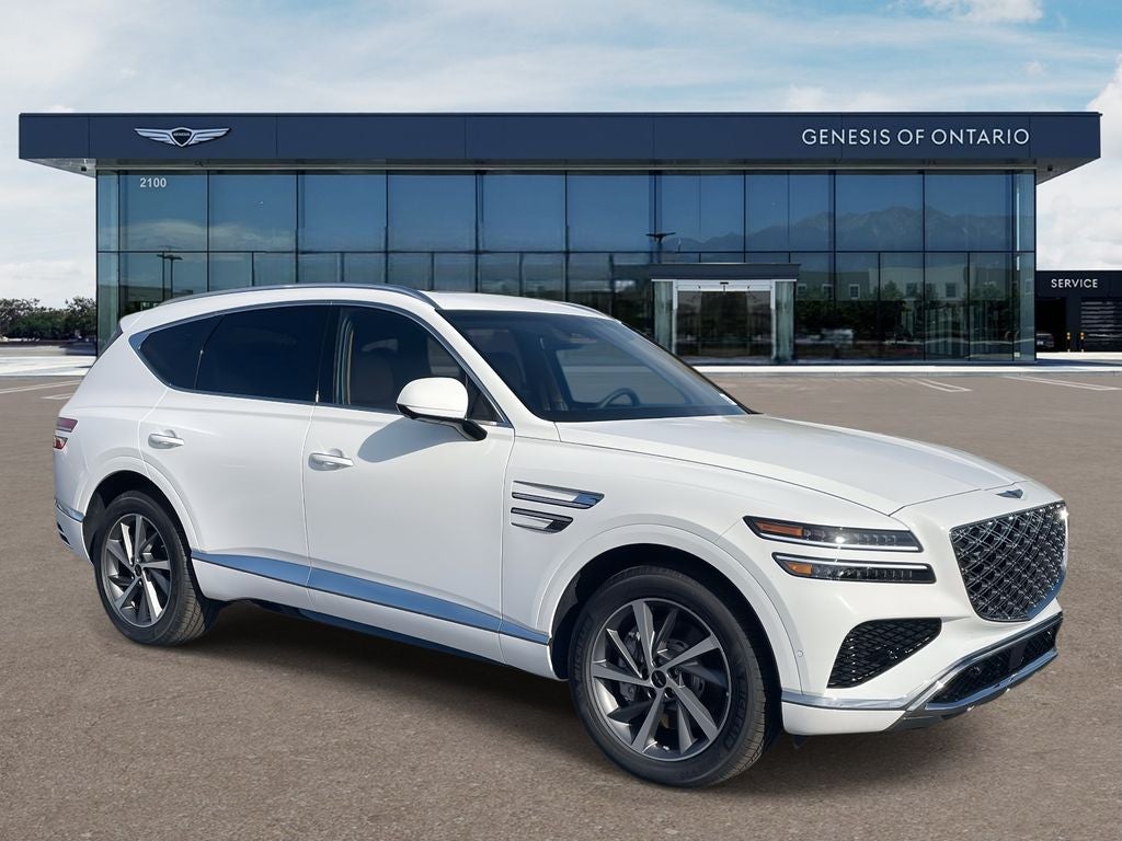 2026 Genesis GV80 3.5T ADVANCED in Alta White — front three-quarter view