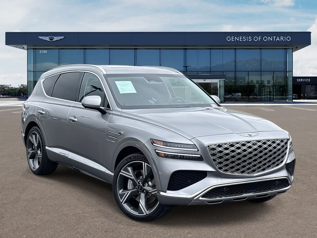 2025 Genesis GV80 3.5T Prestige in Savile Silver — front three-quarter view