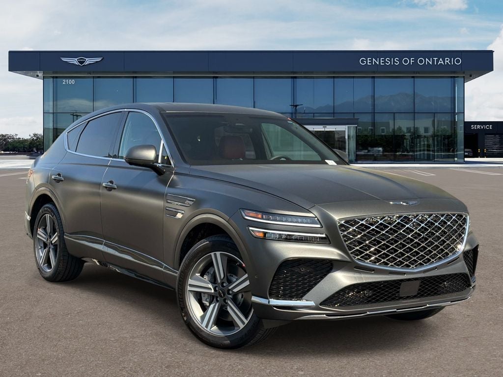 2026 Genesis GV80 Coupe 3.5T in Makalu Gray Matte — front three-quarter view