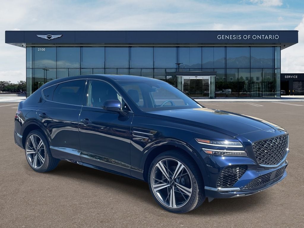 2026 Genesis GV80 Coupe 3.5T E-SC MHEV in Capri Blue — front three-quarter view