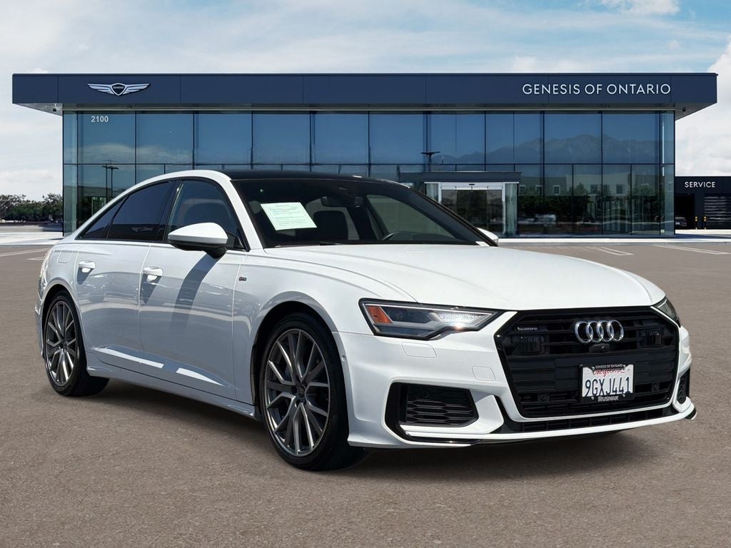 2023 Audi A6 55 Premium Plus quattro in Glacier White Metallic — front three-quarter view
