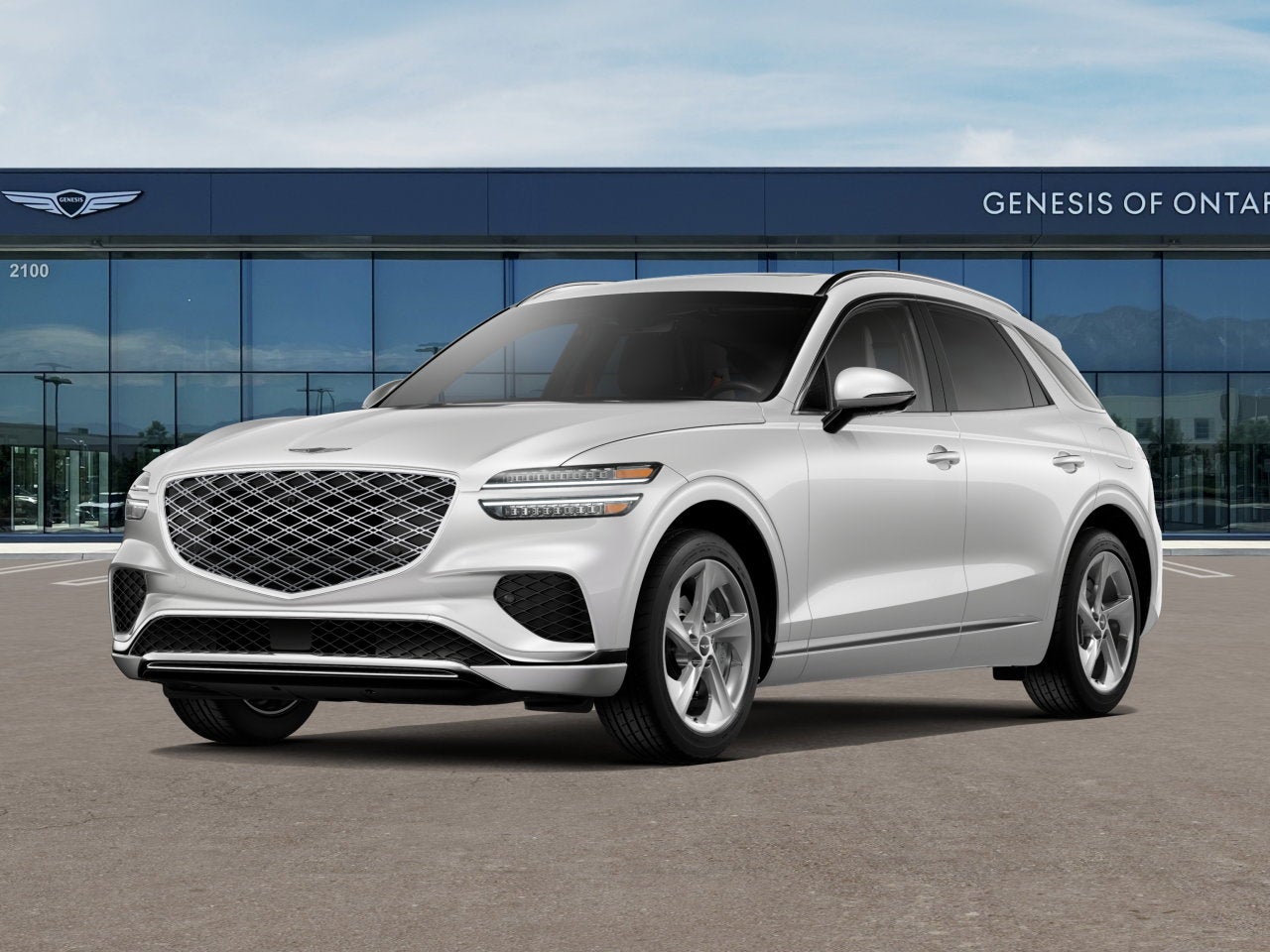 2026 Genesis GV70 2.5T ADVANCED in Uyuni White — front three-quarter view