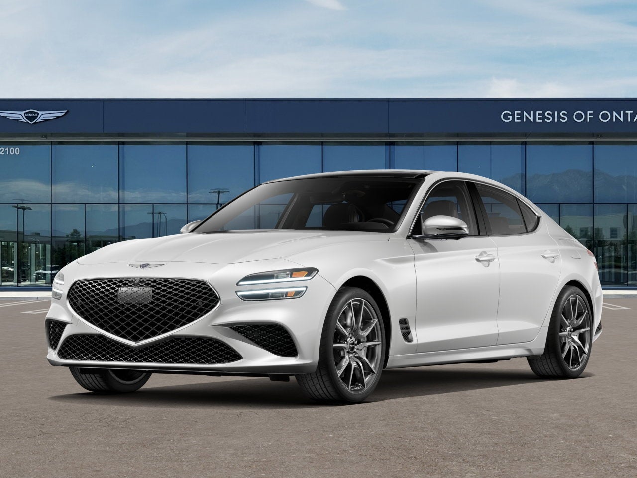 2026 Genesis G70 2.5T PRESTIGE in Uyuni White — front three-quarter view