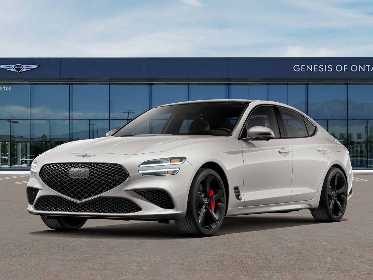 2026 Genesis G70 3.3T SPORT PRESTIGE in Vatna Gray — front three-quarter view