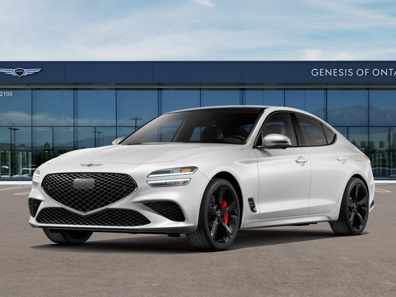 2026 Genesis G70 3.3T SPORT PRESTIGE in Uyuni White — front three-quarter view