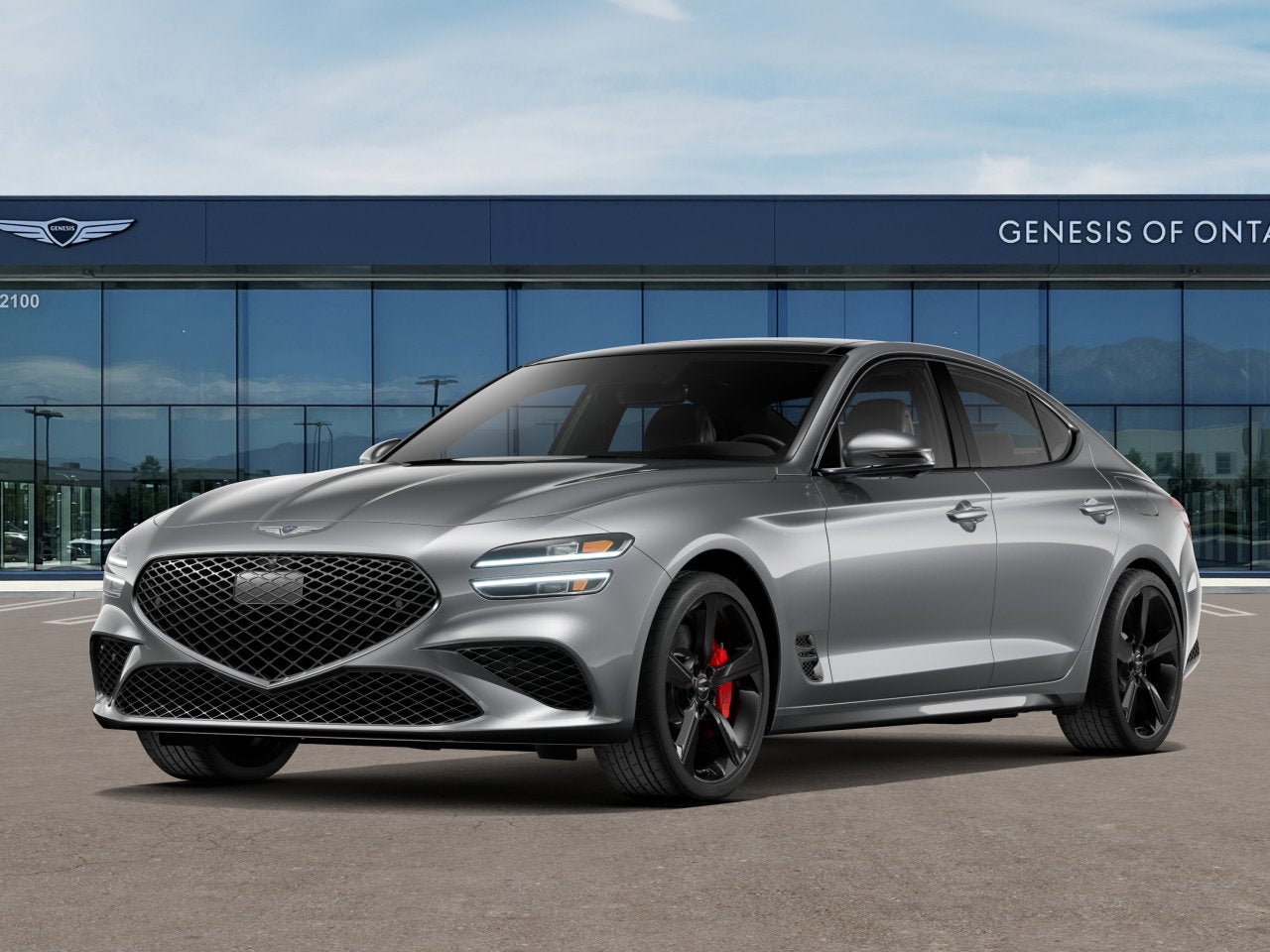 2026 Genesis G70 3.3T SPORT PRESTIGE in Savile Silver — front three-quarter view