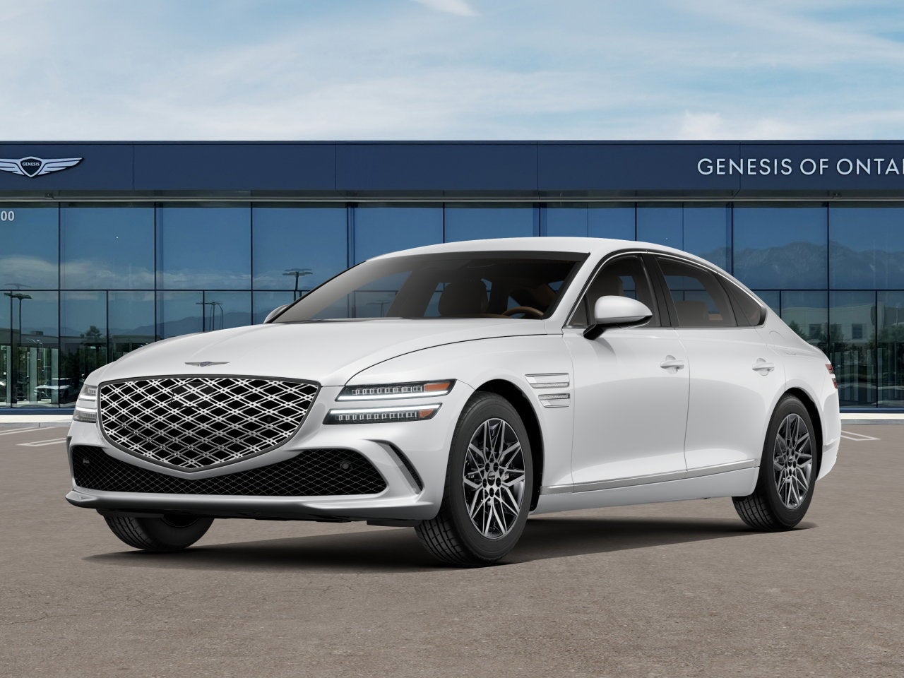 2027 Genesis G80 2.5T in Alta White — front three-quarter view