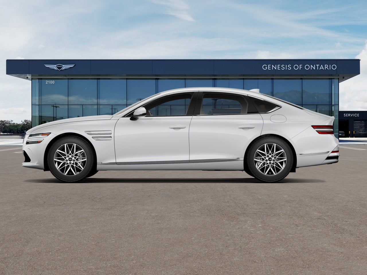 2027 Genesis G80 — rear three-quarter view