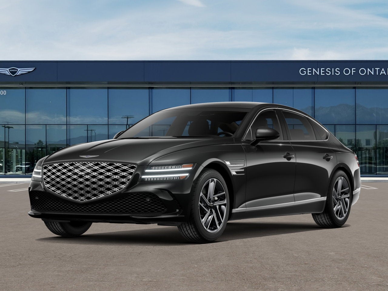 2027 Genesis G80 2.5T Advanced in Vik Black — front three-quarter view