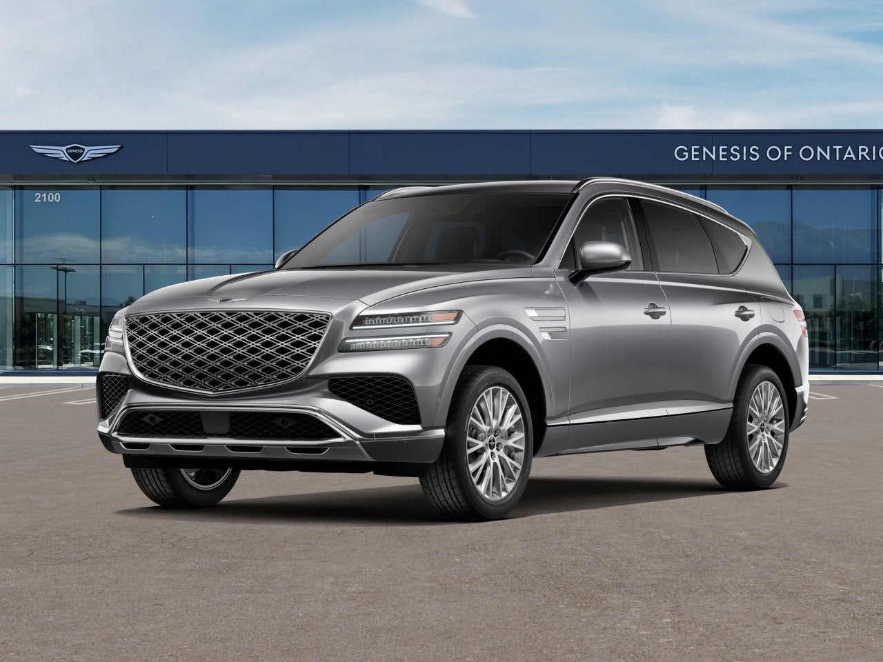 2026 Genesis GV80 2.5T in Savile Silver — front three-quarter view