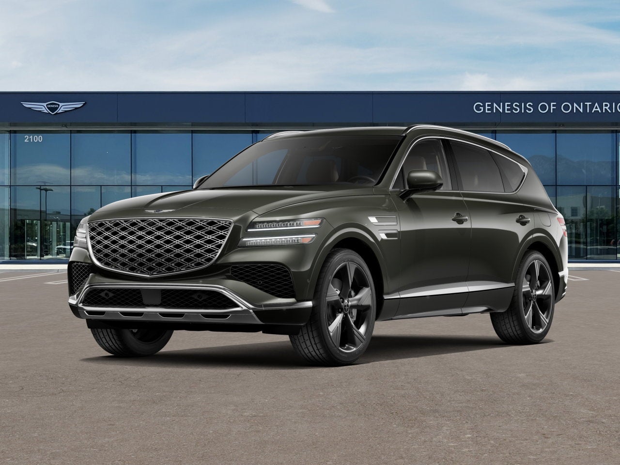 2026 Genesis GV80 2.5T PRESTIGE in Storr Green — front three-quarter view