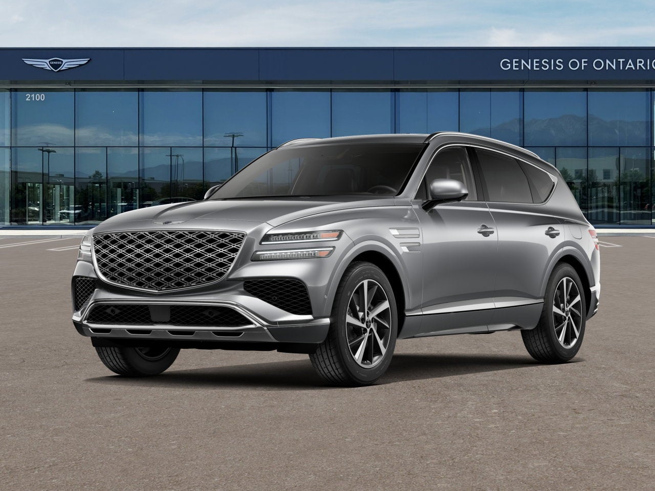 2026 Genesis GV80 3.5T ADVANCED in Savile Silver — front three-quarter view